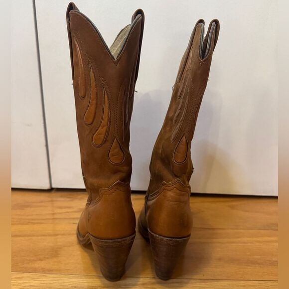 FRYE 7075 Genuine Leather Western Boots Acorn Women’s Size 6 - Picture 3 of 10